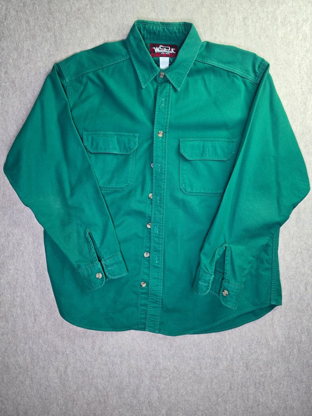 Vintage Woolrich Heavyweight Chamois Cotton Men’s XL Regular Green. #Cabincore
